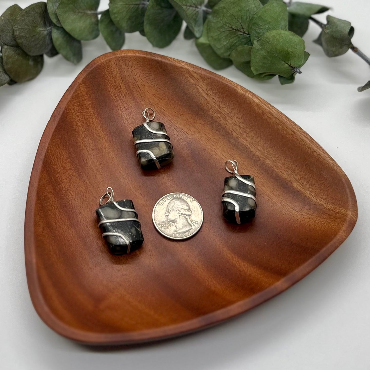 Snowflake Obsidian Pendant