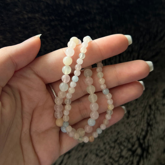 Morganite Beaded Bracelet