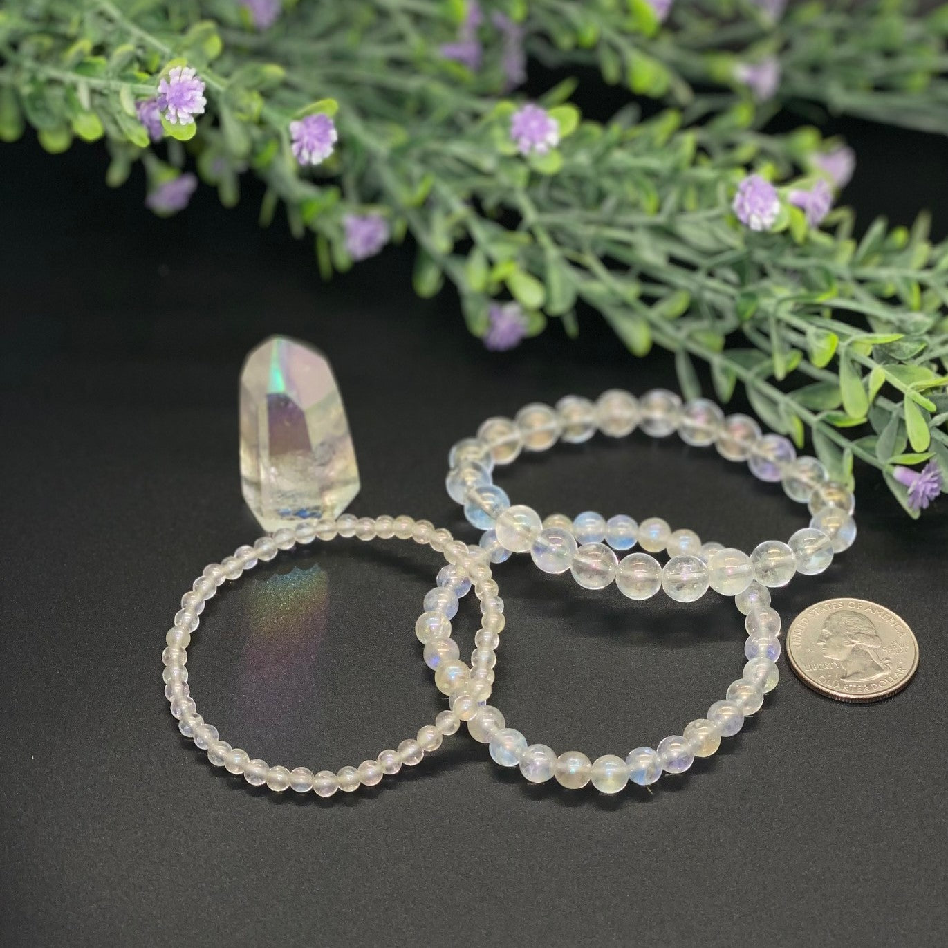 Angel Aura Quartz Beaded Bracelets